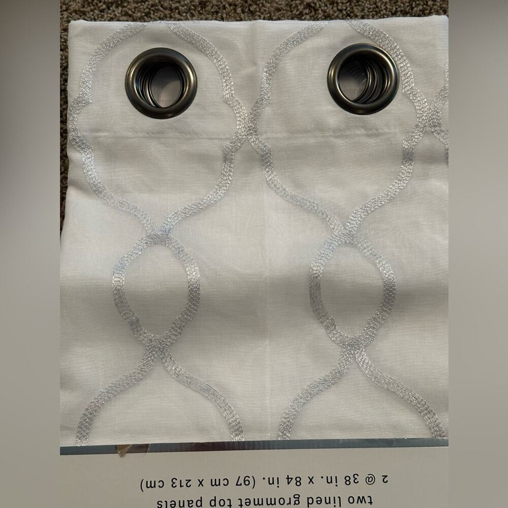 Regal Luxe White Window Panel Pair NWT - Picture 4 of 4